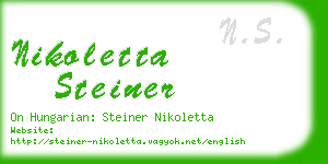 nikoletta steiner business card